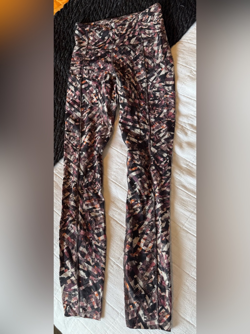 lululemon athletica Abstract Print Leggings in Black, Pink & Orange